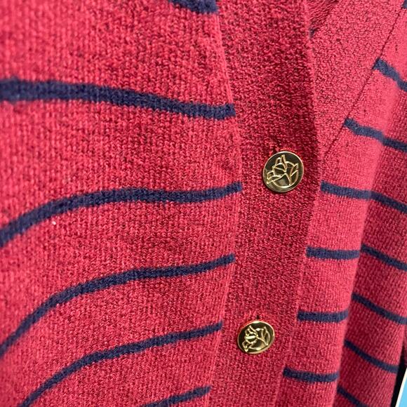 NWT Draper James Varsity Cardigan Burgundy Navy Striped Womens Plus Size XXL - Picture 3 of 7